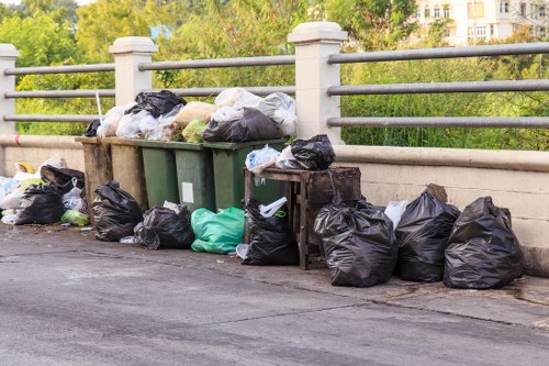 Efficient waste clearance team working on site